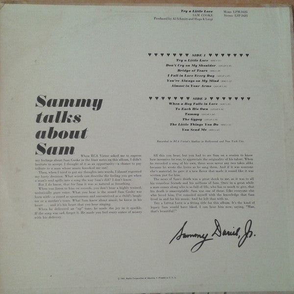 Sam Cooke : Try A Little Love (LP,Album,Mono)