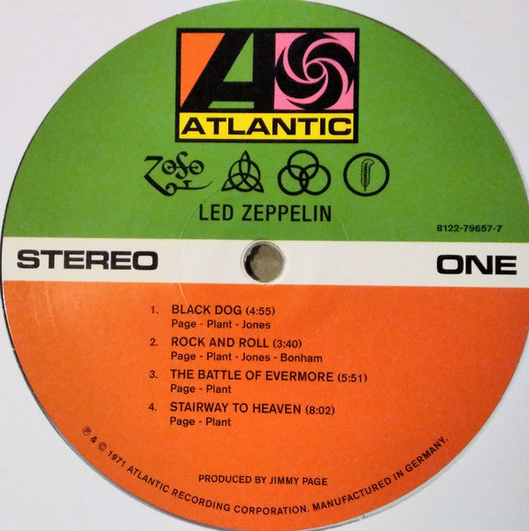 Led Zeppelin : Untitled (LP,Album,Reissue,Remastered,Repress,Stereo)