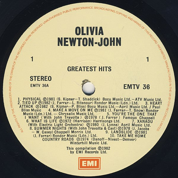 Olivia Newton-John : Greatest Hits (LP,Compilation,Stereo)