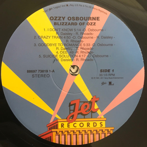 Ozzy Osbourne : Blizzard Of Ozz (LP,Album,Reissue,Remastered,Stereo)