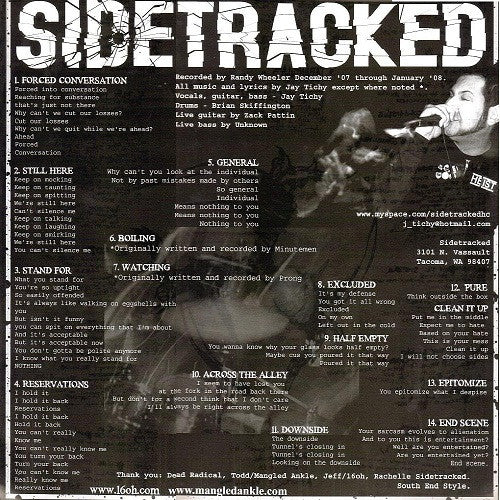 Sidetracked (2) / Dead Radical : Split LP (12",45 RPM)