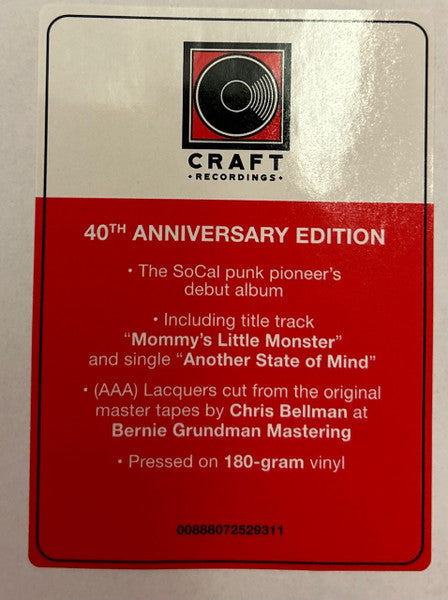 Social Distortion : Mommy's Little Monster (LP,Album,Reissue,Stereo)