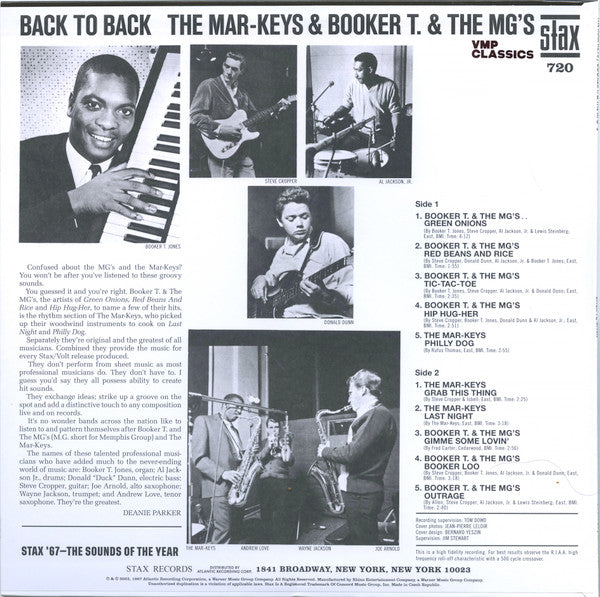 Mar-Keys, The / Booker T & The MG's : Back To Back (LP,Album,Club Edition,Reissue,Mono)