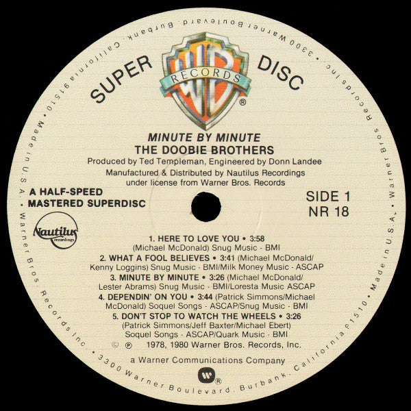 Doobie Brothers, The : Minute By Minute (LP,Album,Reissue,Remastered,Stereo)