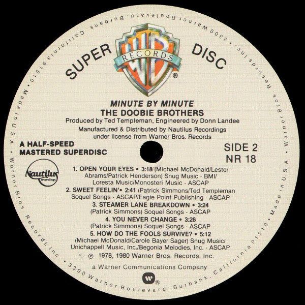 Doobie Brothers, The : Minute By Minute (LP,Album,Reissue,Remastered,Stereo)