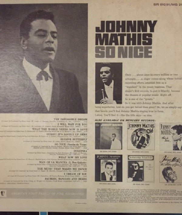 Johnny Mathis : So Nice (LP,Album,Mono)