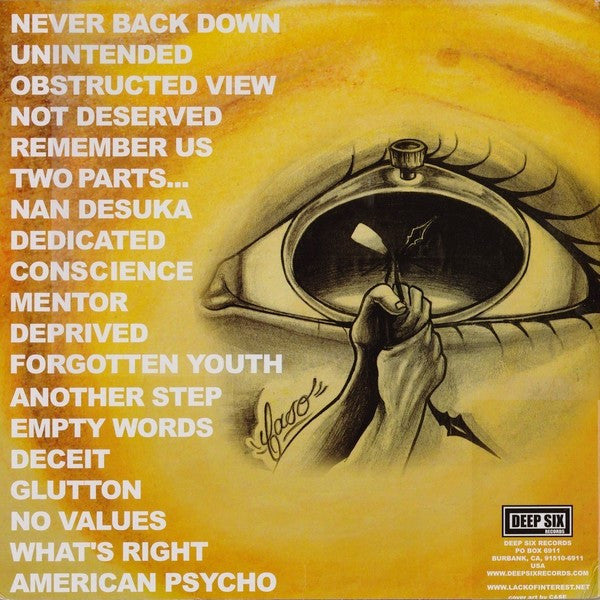 Lack Of Interest : Never Back Down (12",45 RPM,Album)