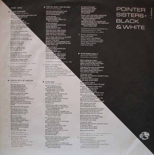 Pointer Sisters : Black & White (LP,Album,Stereo)