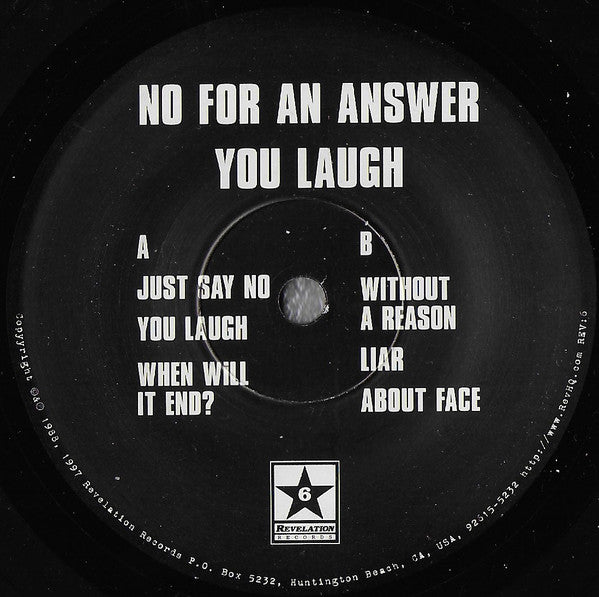 No For An Answer : You Laugh E.P. (7",33 ⅓ RPM,EP,Reissue)