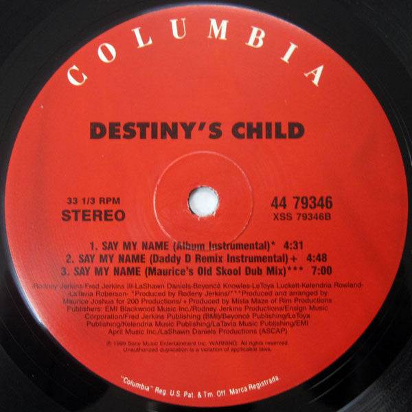 Destiny's Child : Say My Name (12",33 ⅓ RPM,Single,Stereo)