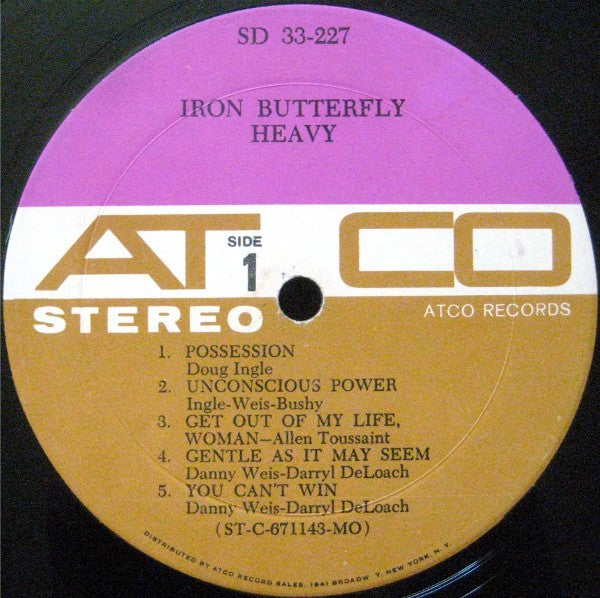 Iron Butterfly : Heavy (LP,Album,Stereo)