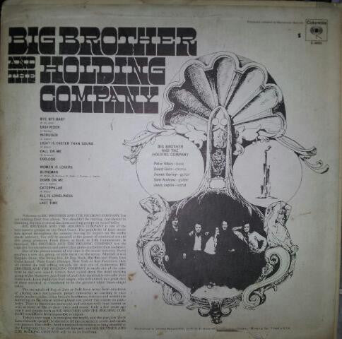 Big Brother & The Holding Company featuring Janis Joplin : Big Brother & The Holding Company (LP,Album,Reissue)
