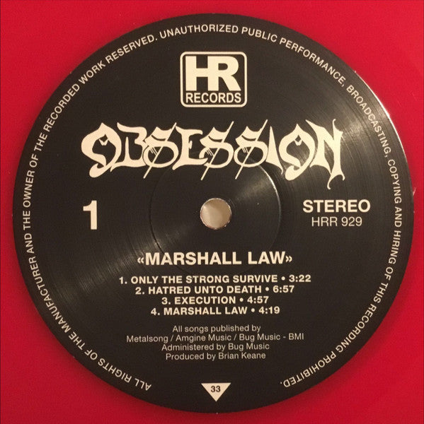 Obsession (6) : Marshall Law (12",33 ⅓ RPM,Limited Edition,Reissue,Stereo)