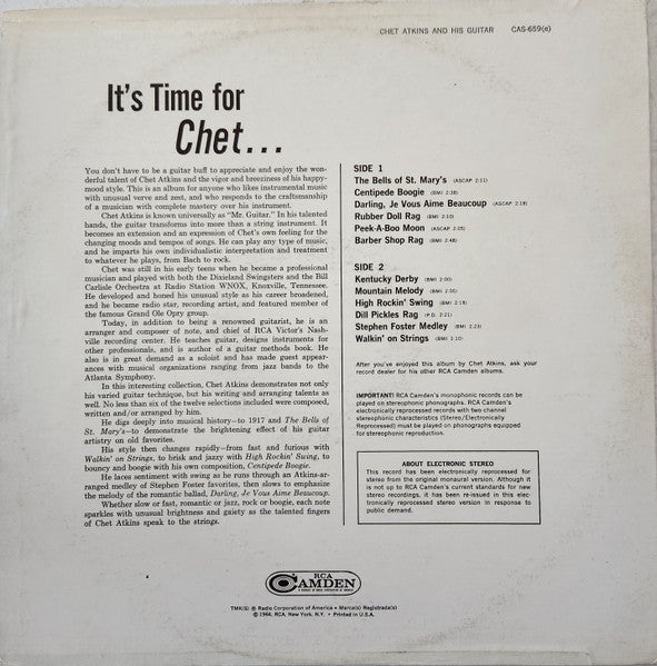 Chet Atkins : Chet Atkins And His Guitar (LP,Album,Reissue,Stereo)