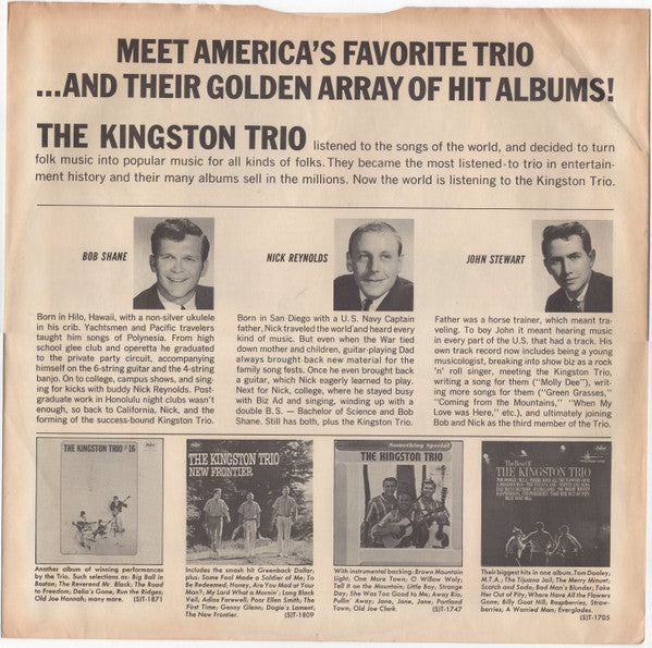 Kingston Trio : Time To Think (LP,Album,Mono)