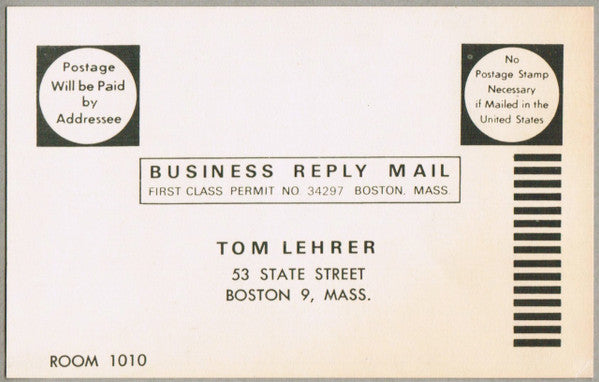 Tom Lehrer : An Evening Wasted With Tom Lehrer (LP,Album,Mono)