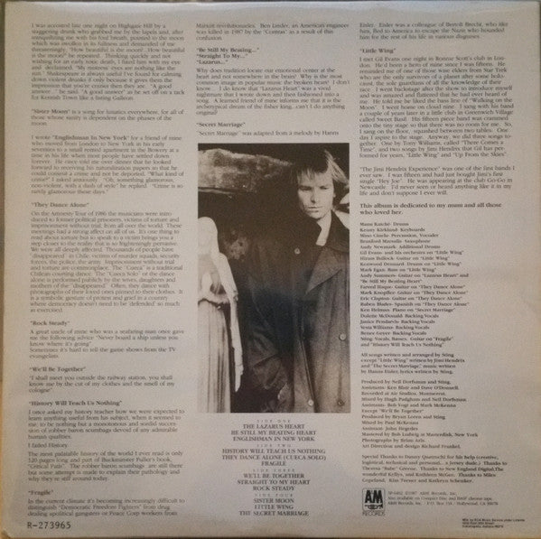 Sting : ...Nothing Like The Sun (LP,Album,Club Edition)