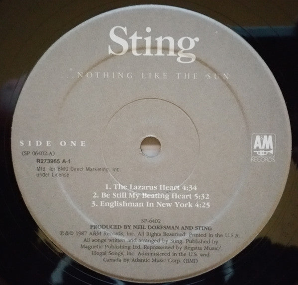 Sting : ...Nothing Like The Sun (LP,Album,Club Edition)