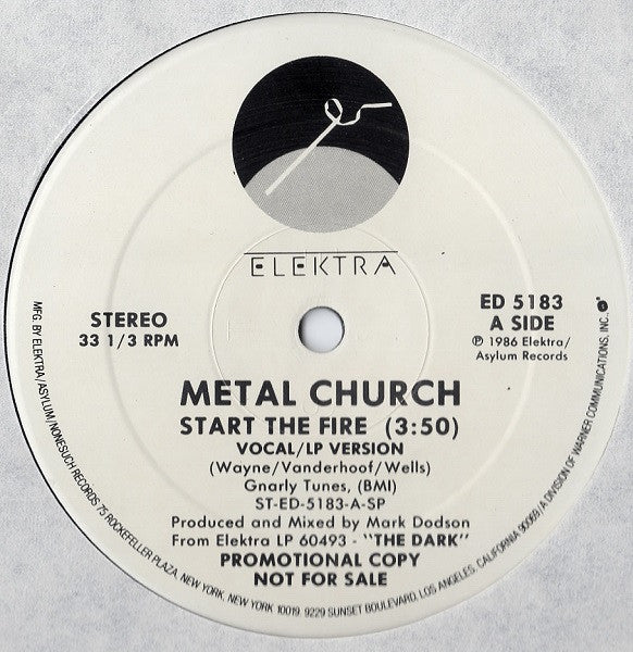 Metal Church : Start The Fire (12",Promo,33 ⅓ RPM)