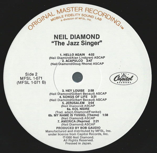 Neil Diamond : The Jazz Singer (Original Songs From The Motion Picture) (LP,Album,Reissue,Remastered)