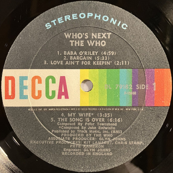 Who, The : Who's Next (LP,Album,Repress,Stereo)