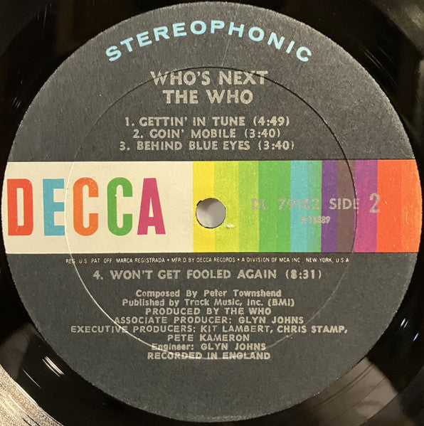Who, The : Who's Next (LP,Album,Repress,Stereo)