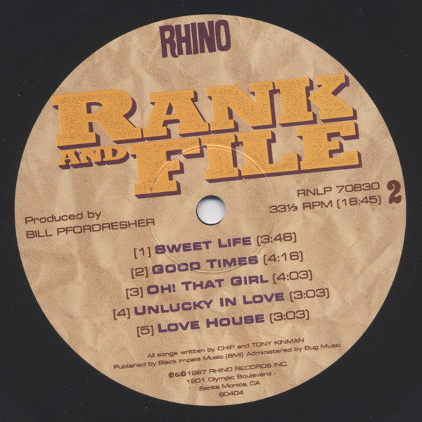 Rank & File : Rank And File (LP,Album)