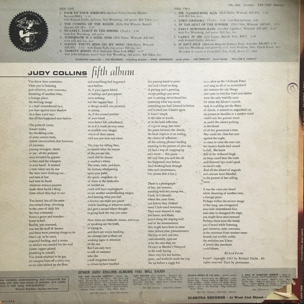 Judy Collins : Judy Collins' Fifth Album (LP,Album,Mono)
