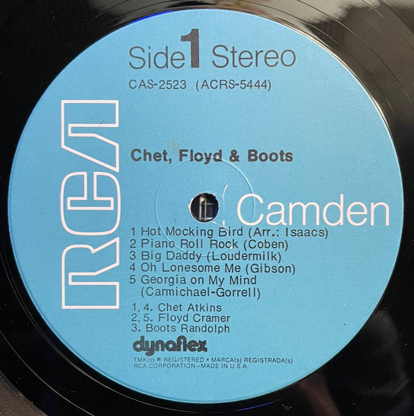 Chet Atkins, Floyd Cramer, Boots Randolph : Chet, Floyd & Boots (LP,Compilation,Stereo)