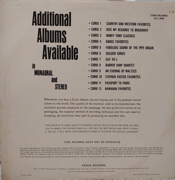 Unknown Artist : Country & Western Favorites (LP,Album,Stereo)