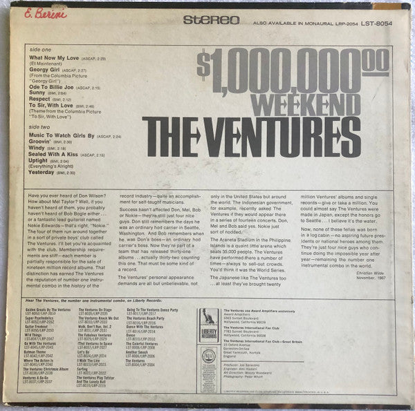 Ventures, The : $1,000,000.00 Weekend (LP,Album,Stereo)