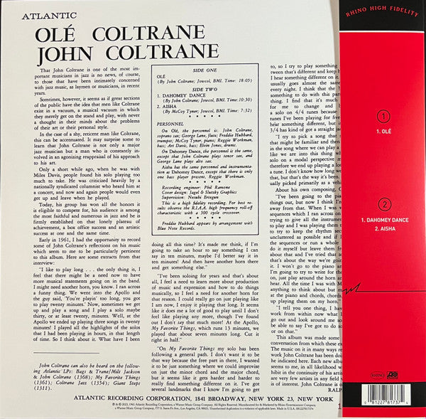 John Coltrane : Olé Coltrane (LP,Album,Limited Edition,Numbered,Reissue)