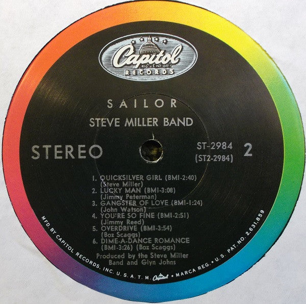 Steve Miller Band : Sailor (LP,Album)