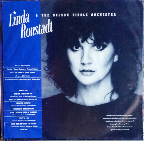 Linda Ronstadt & Nelson Riddle And His Orchestra : What's New (LP,Album,Club Edition)
