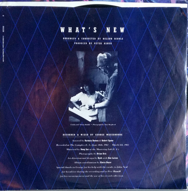 Linda Ronstadt & Nelson Riddle And His Orchestra : What's New (LP,Album,Club Edition)