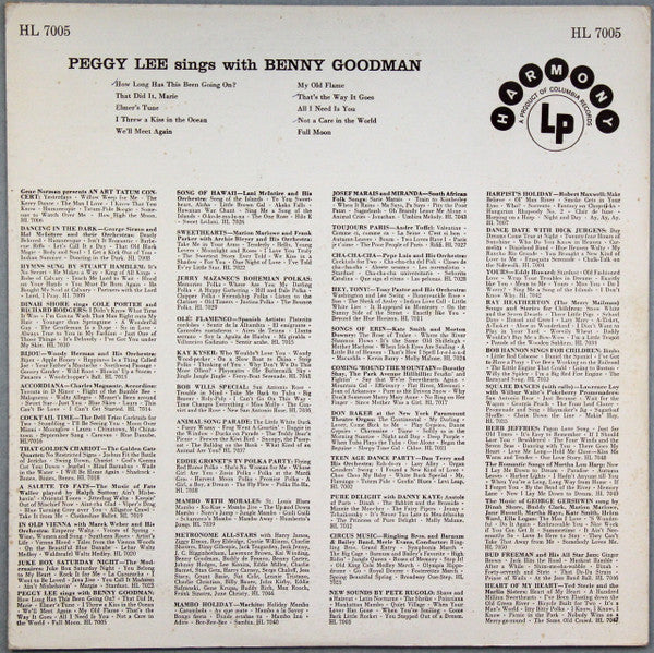 Peggy Lee And Benny Goodman : Peggy Lee Sings With Benny Goodman (LP,Compilation)