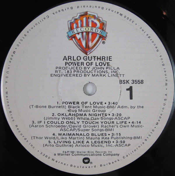 Arlo Guthrie : Power Of Love (LP,Album)