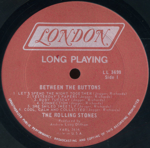 Rolling Stones, The : Between The Buttons (LP,Album,Mono)