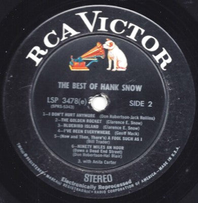 Hank Snow : The Best Of (LP,Compilation,Stereo)
