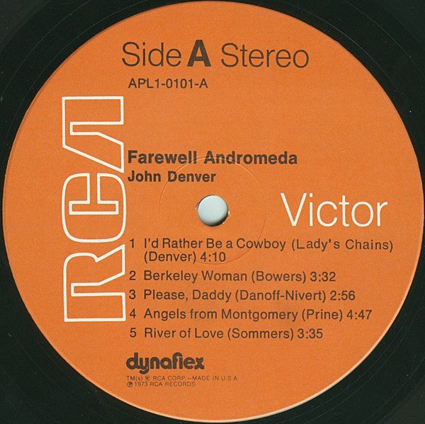 John Denver : Farewell Andromeda (LP,Album,Stereo)