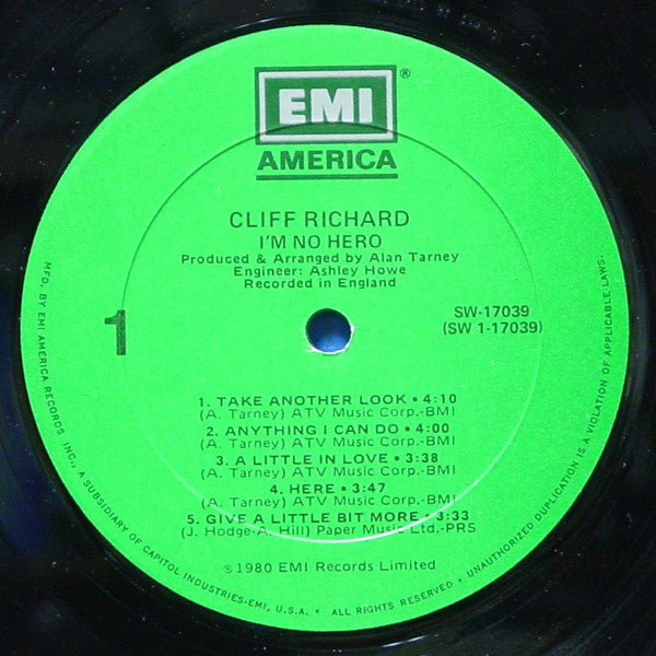 Cliff Richard : I'm No Hero (LP,Album)