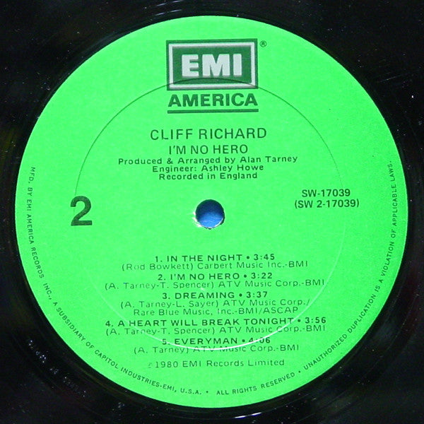Cliff Richard : I'm No Hero (LP,Album)