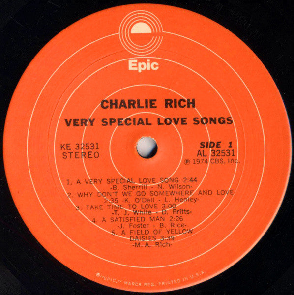 Charlie Rich : Very Special Love Songs (LP,Album)