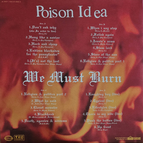 Poison Idea : We Must Burn (LP,Reissue,Remastered)