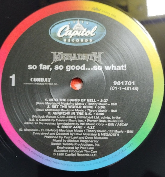 Megadeth : So Far, So Good... So What! (LP,Album,Reissue,Stereo)