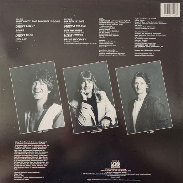 Zebra (8) : No Tellin' Lies (LP,Album)