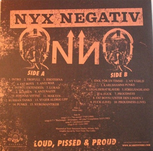 Nyx Negativ : Karlshamns Punks 1981-1984 (LP,Compilation,Limited Edition,Repress)