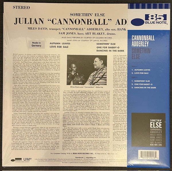 Cannonball Adderley : Somethin' Else (LP,Limited Edition,Reissue)