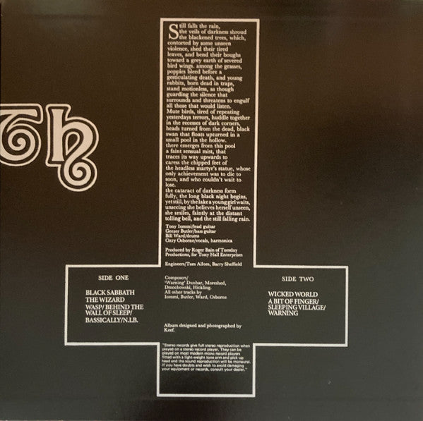 Black Sabbath : Black Sabbath (LP,Album,Limited Edition,Reissue,Stereo)