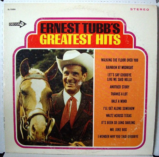 Ernest Tubb : Ernest Tubb's Greatest Hits (LP,Compilation,Album,Stereo)